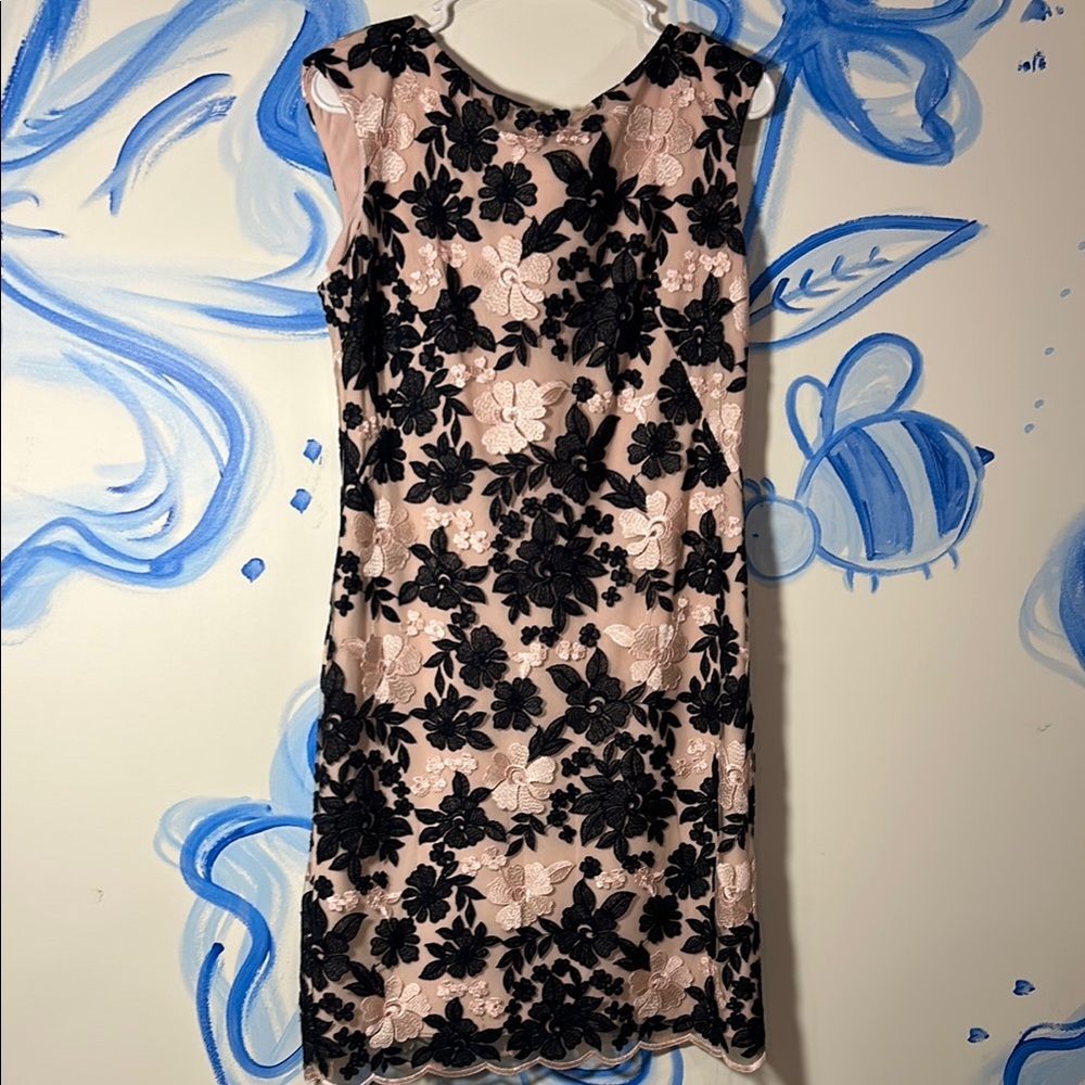 Ralph Lauren Floral Lace Dress - Black and Pink